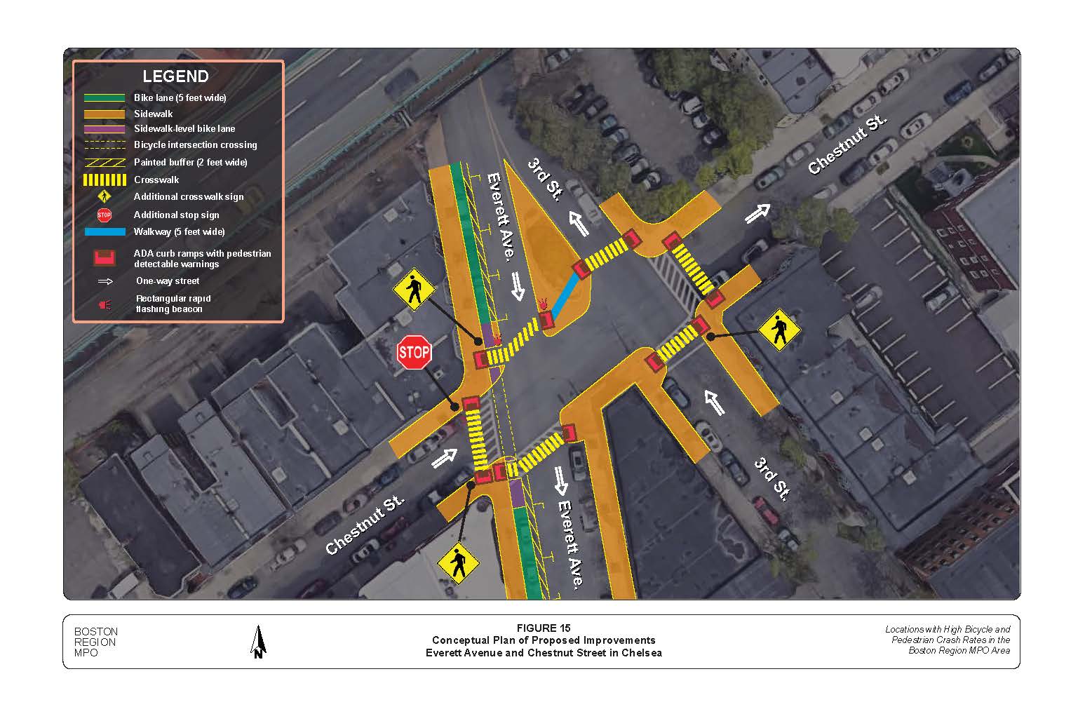 Figure 15
Conceptual Plan of Proposed Improvements
Everett Avenue and Chestnut Street in Chelsea